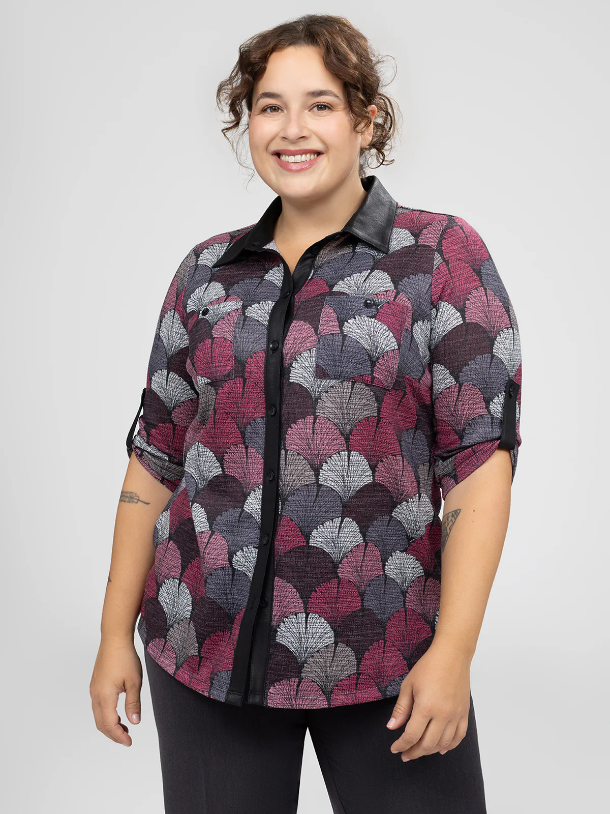 Blouse à manches 3/4 avec boutons - Image 2