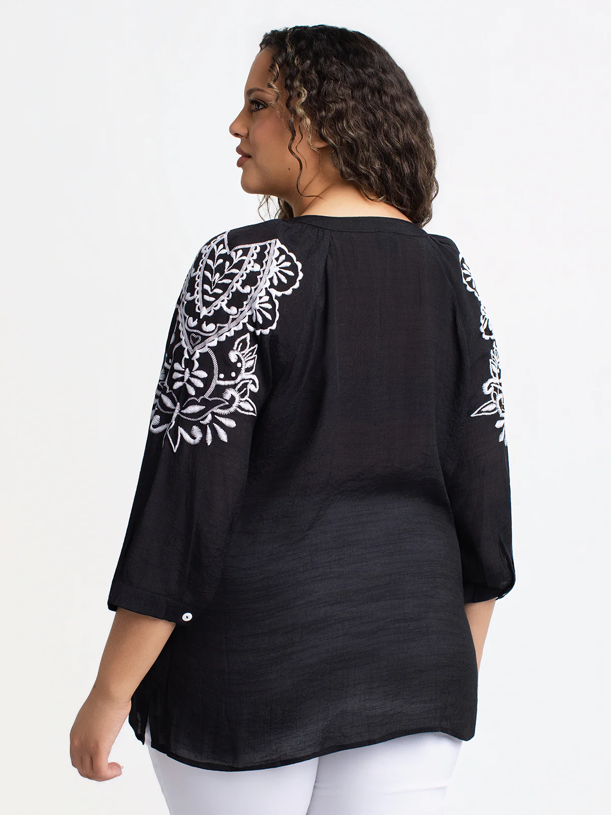 Blouse Ă manches 3/4 avec boutons - Image 4
