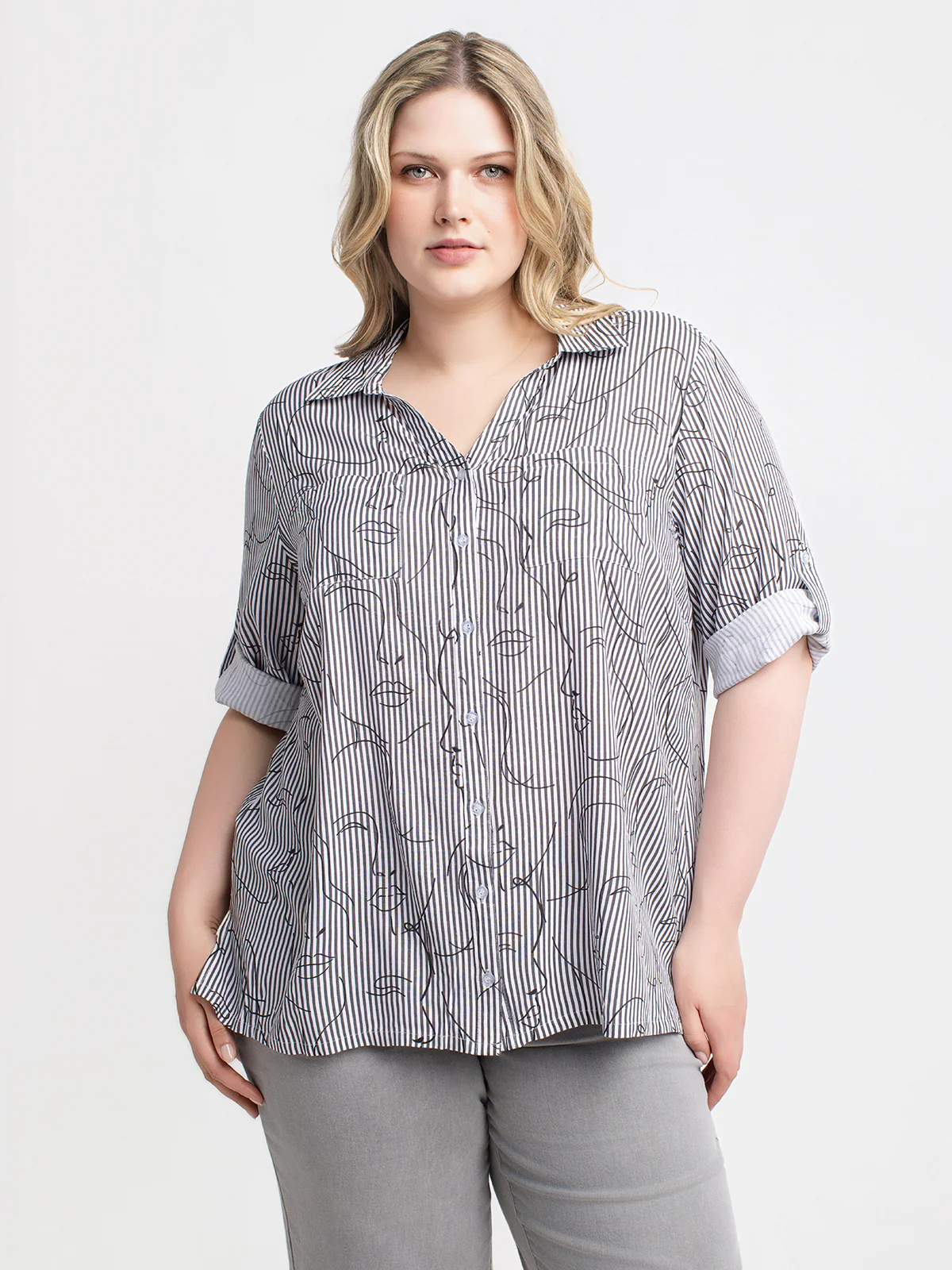 Blouse à manches 3/4 avec boutons - Image 6