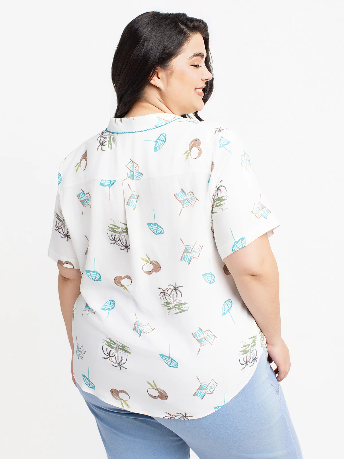 Blouse à manches courtes avec boutons - Image 3