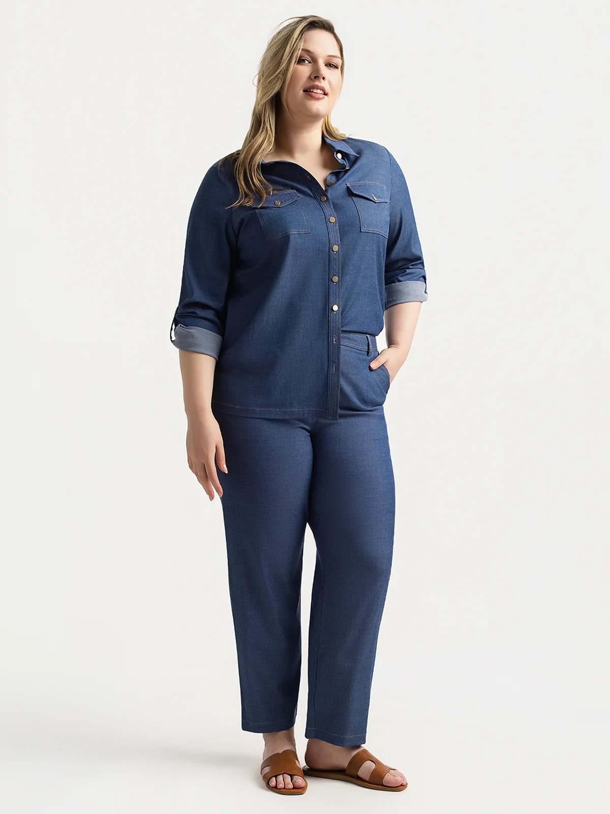 Pantalon à jambe large en tricot